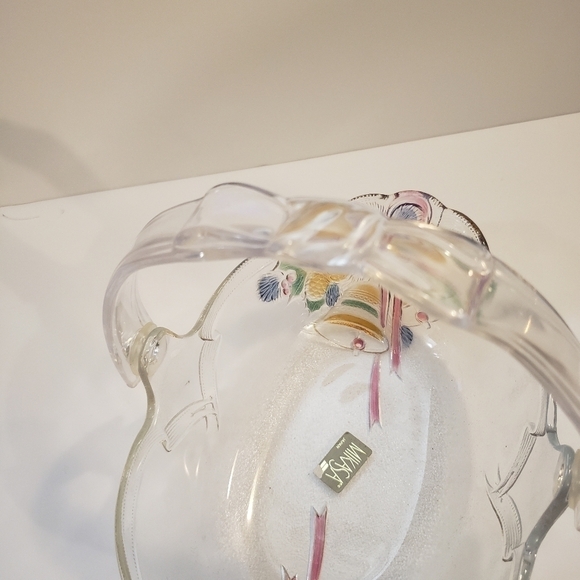 Mikasa Holiday Bells Decorative Basket Glass Frost - Picture 9 of 10